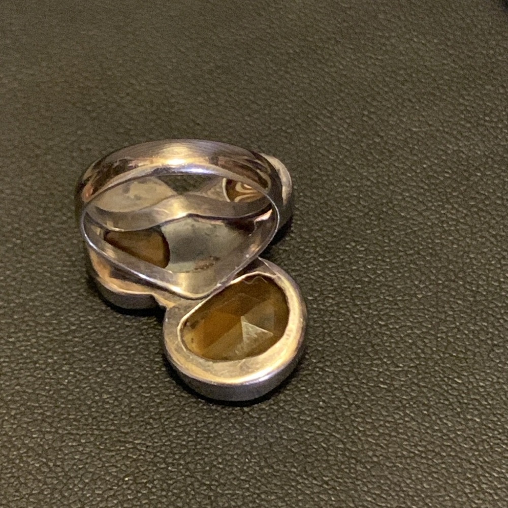Vintage Native American Handmade Sterling SilverTiger Eye Ring - Picture 3 of 5